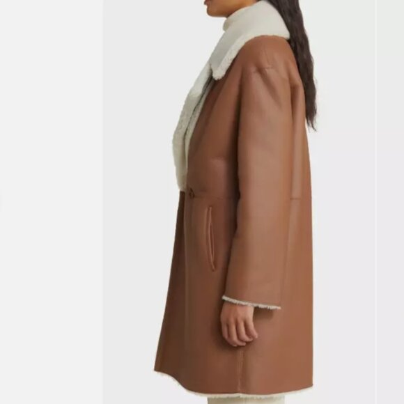 HiSO Gyro Reversible Genuine Shearling & Leather Coat - Picture 3 of 16